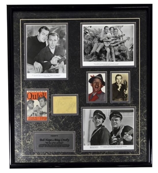 Bob Hope & Bing Crosby Best of Best Friends Autographed Scorecard and Photo Collage Framed